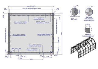 Gable wall with detail callouts