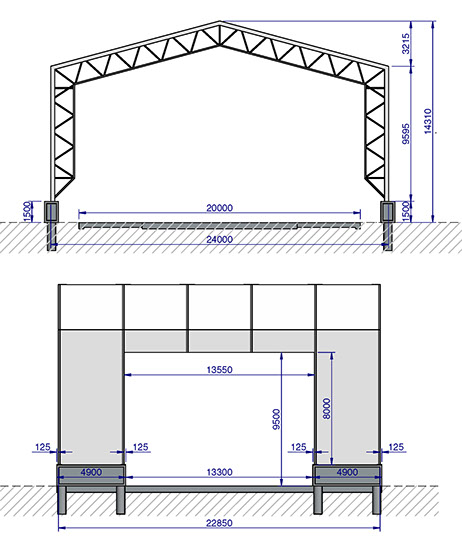 Front and side elevations