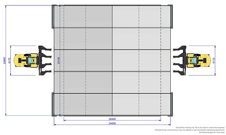 Plan view with vehicle clearance