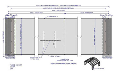 Fabric cover panel layout